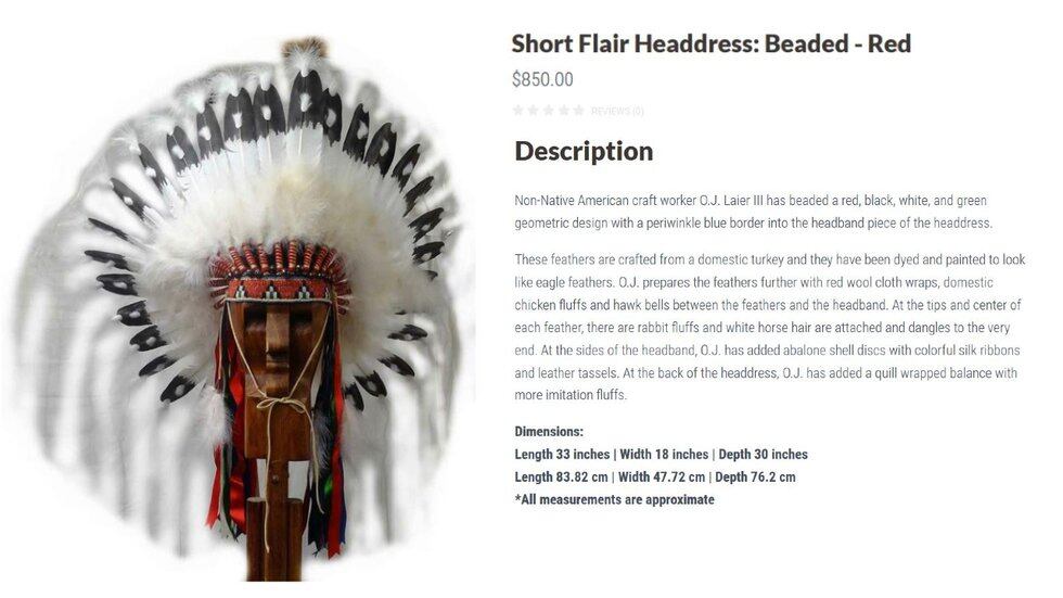 This Native-inspired headdress can be found on the Prairie Edge's online catalog.

The...