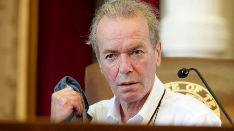 FILE - Author Martin Amis prepares to give a speech at the Texas Book Festival at the Capitol...