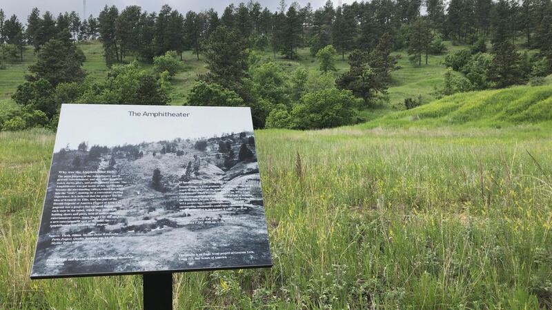A new plaque in Skyline Wilderness Park explains the history of what remains of the...