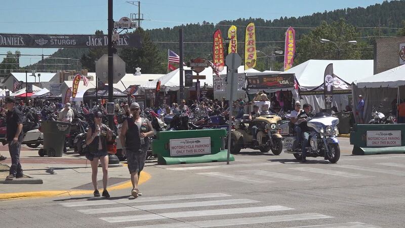 Some traffic that was affecting cars trying to get by at the Sturgis rally