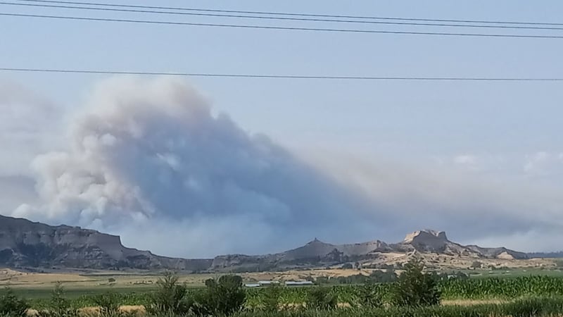 Smoke plume from Carter Canyon Fire southwest of Gering, July 31.