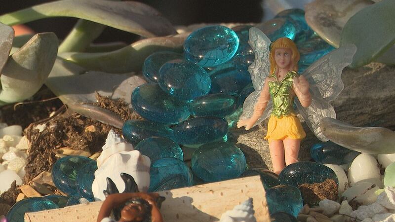 Combining fun and imagination, children create gardens featuring magical fairies in an...