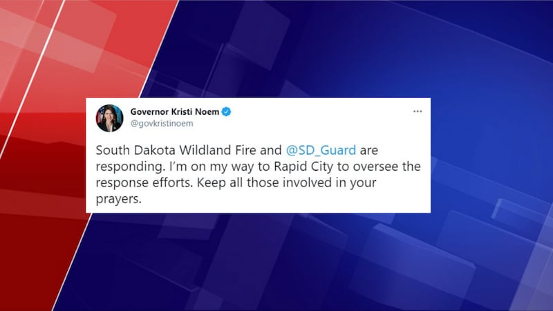 Noem's on her way to Rapid City to oversee the response efforts.