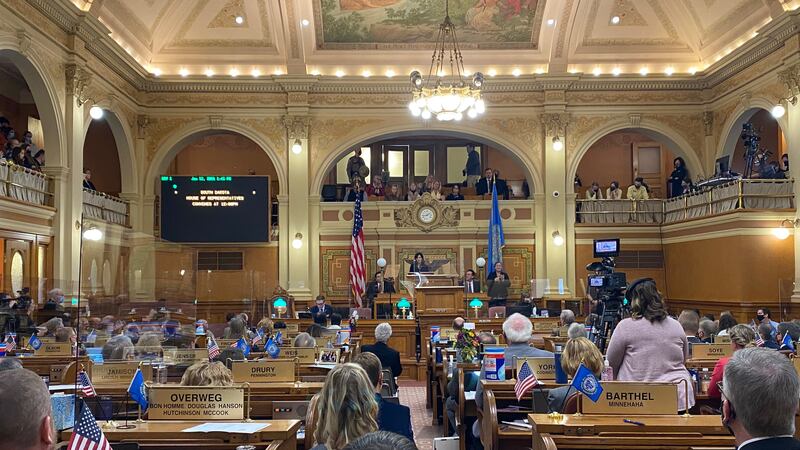Governor Kristi Noem gives her State of the State Address from the State Capitol in Pierre.