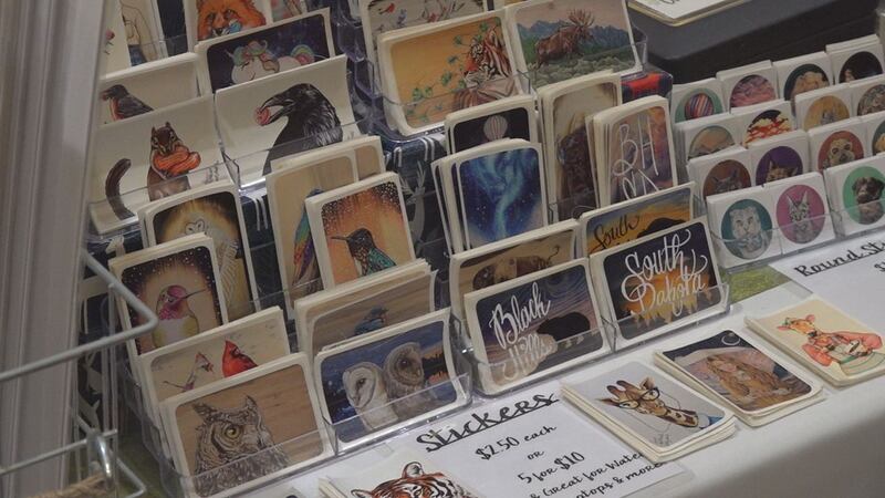 Artists are displaying their work of art at the Dahl Arts Center.